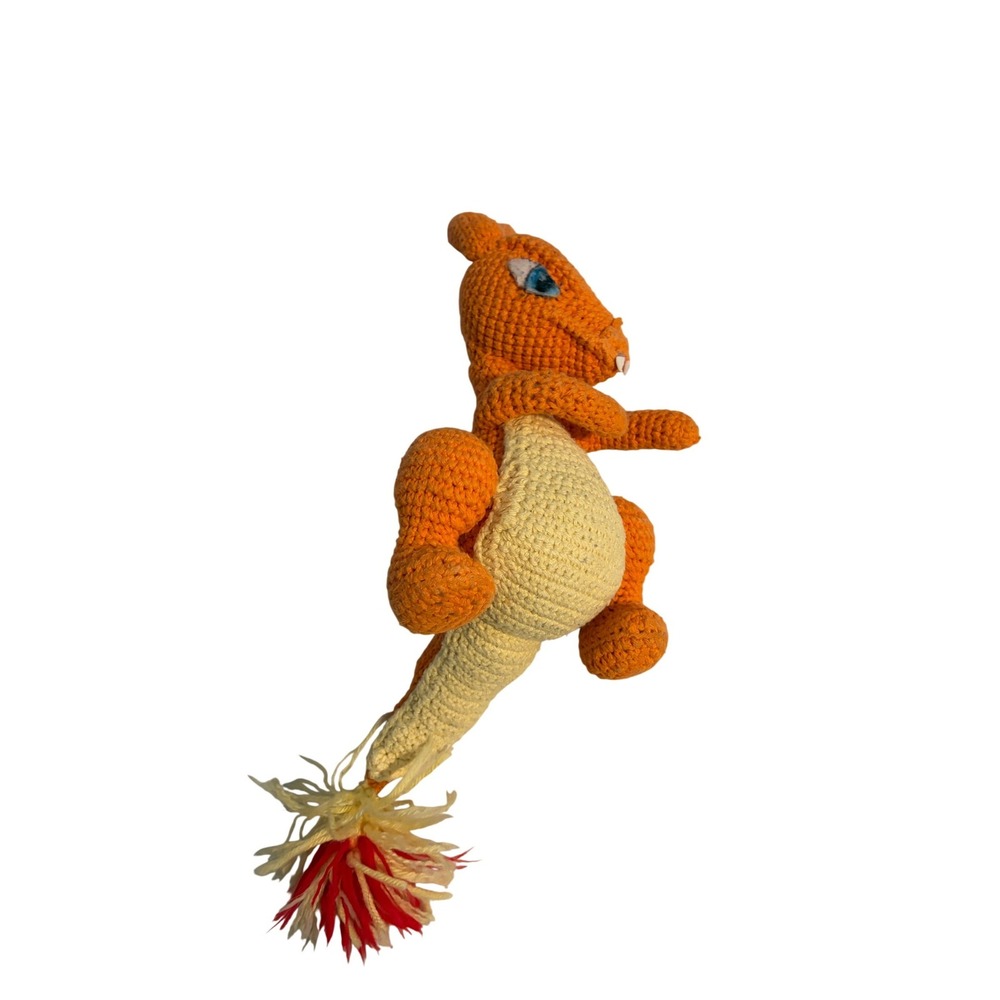 Handmade Crochet Charmander Pokemon Plush Amigurumi Stuffed Animal Orange